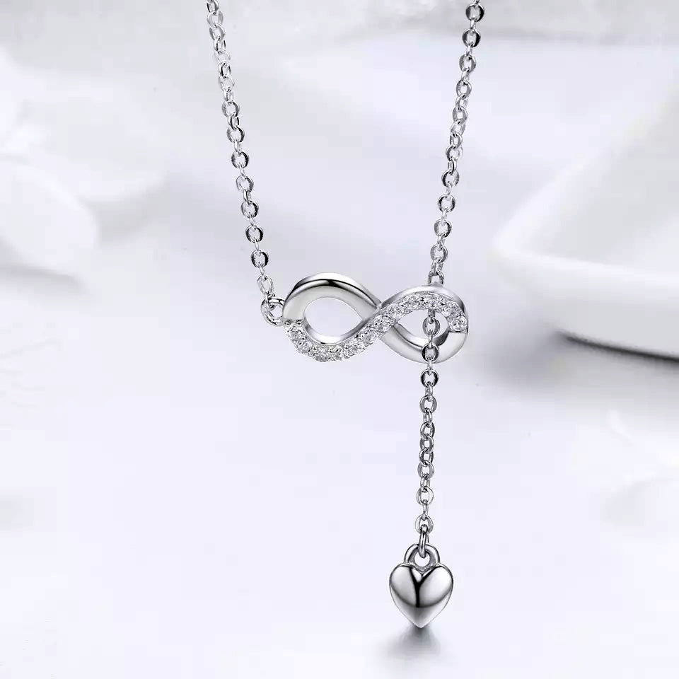 Sterling Silver Forever Love Hypoallergenic Y Necklace