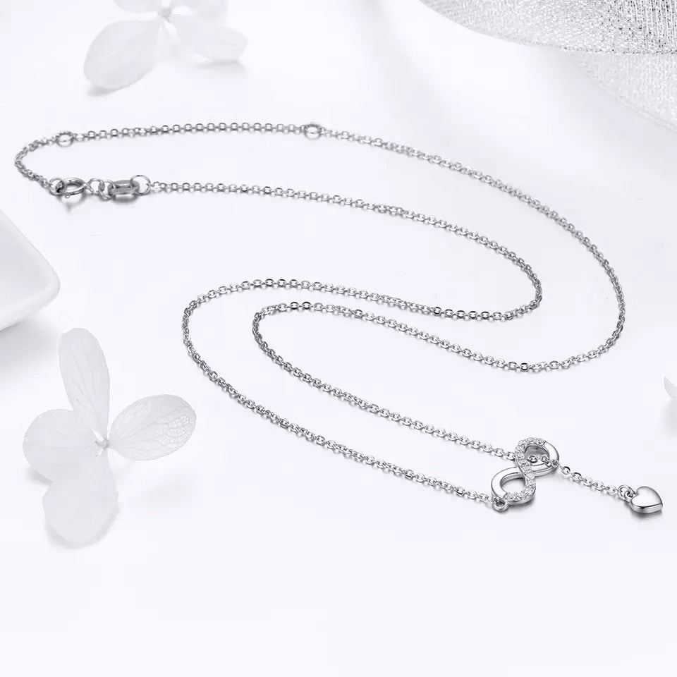Sterling Silver Forever Love Hypoallergenic Y Necklace