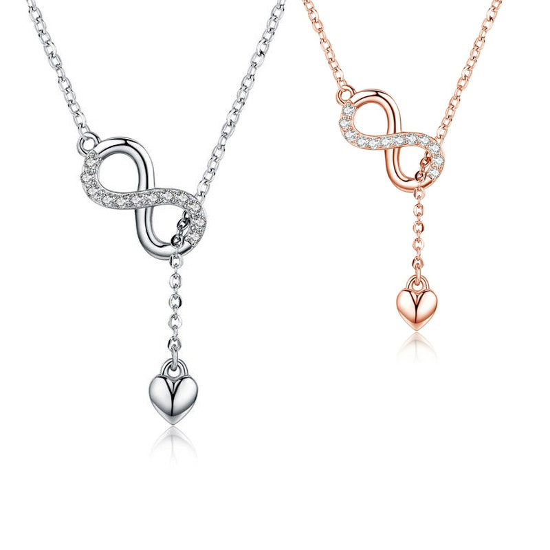 Sterling Silver Forever Love Hypoallergenic Y Necklace