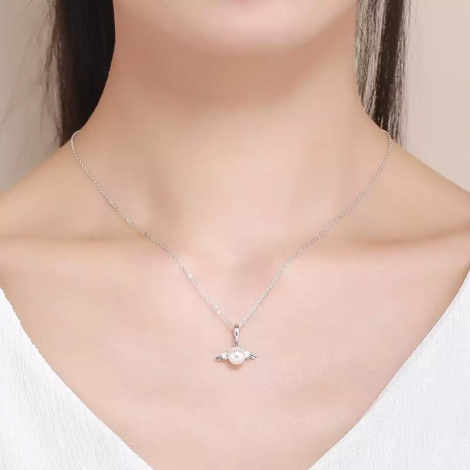 Sterling Silver Angel Wing Hypoallergenic Necklace