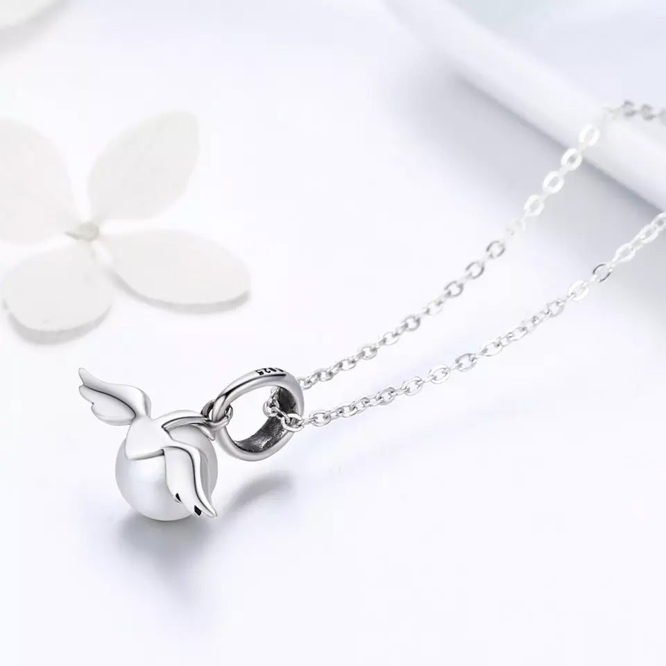 Sterling Silver Angel Wing Hypoallergenic Necklace