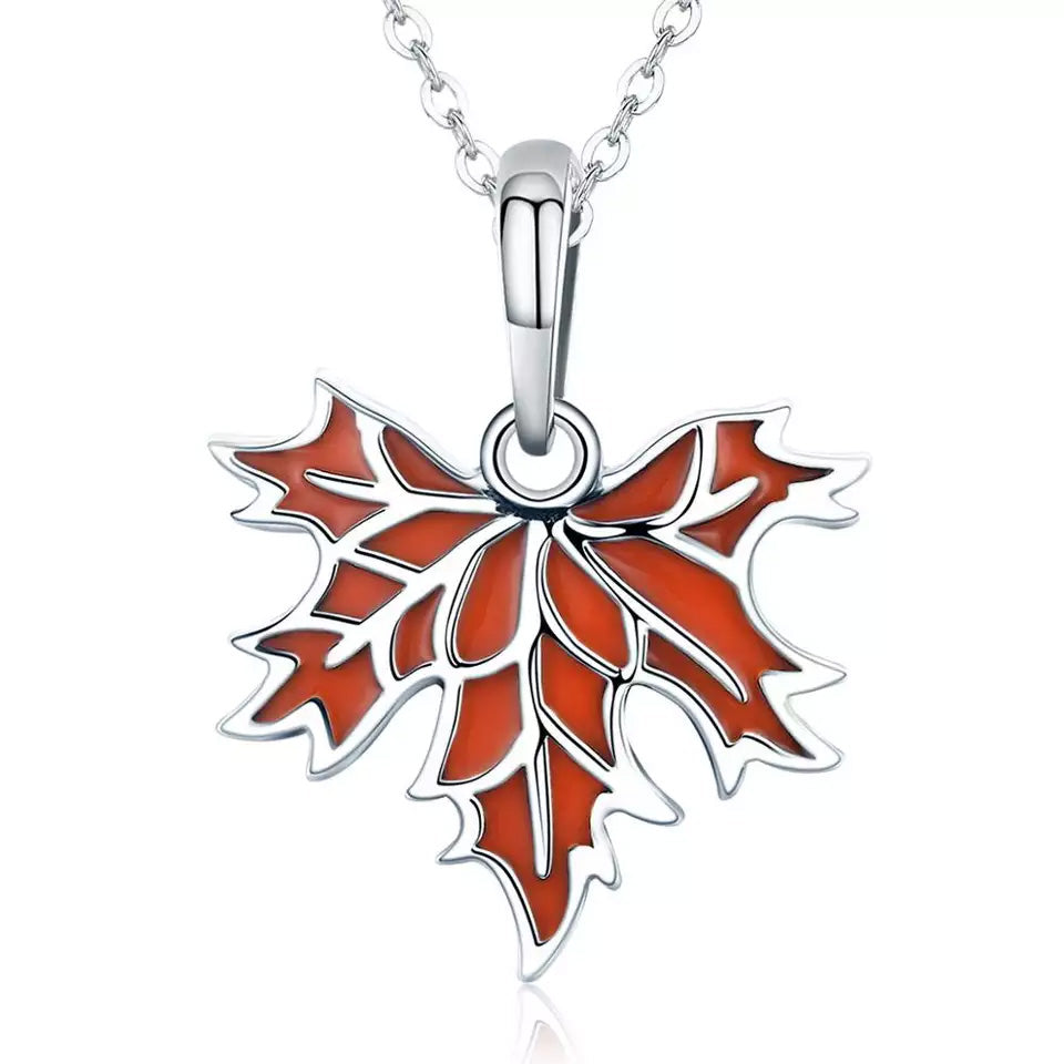 Sterling Silver Maple Leaf Hypoallergenic Necklace
