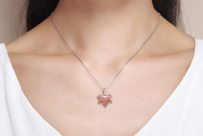 Sterling Silver Maple Leaf Hypoallergenic Necklace