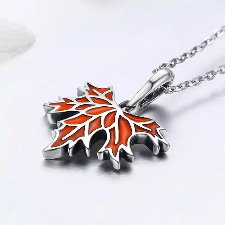 Sterling Silver Maple Leaf Hypoallergenic Necklace