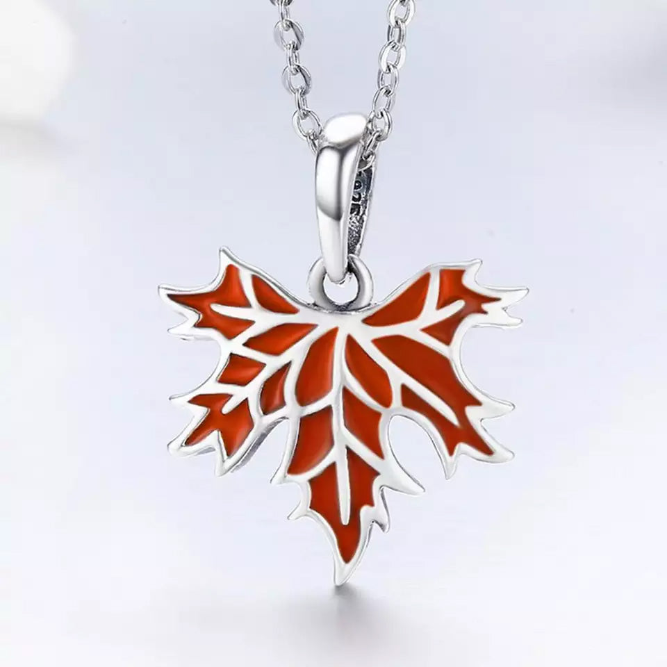 Sterling Silver Maple Leaf Hypoallergenic Necklace
