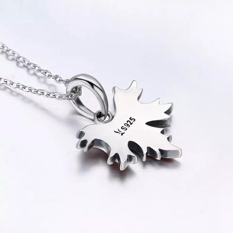 Sterling Silver Maple Leaf Hypoallergenic Necklace