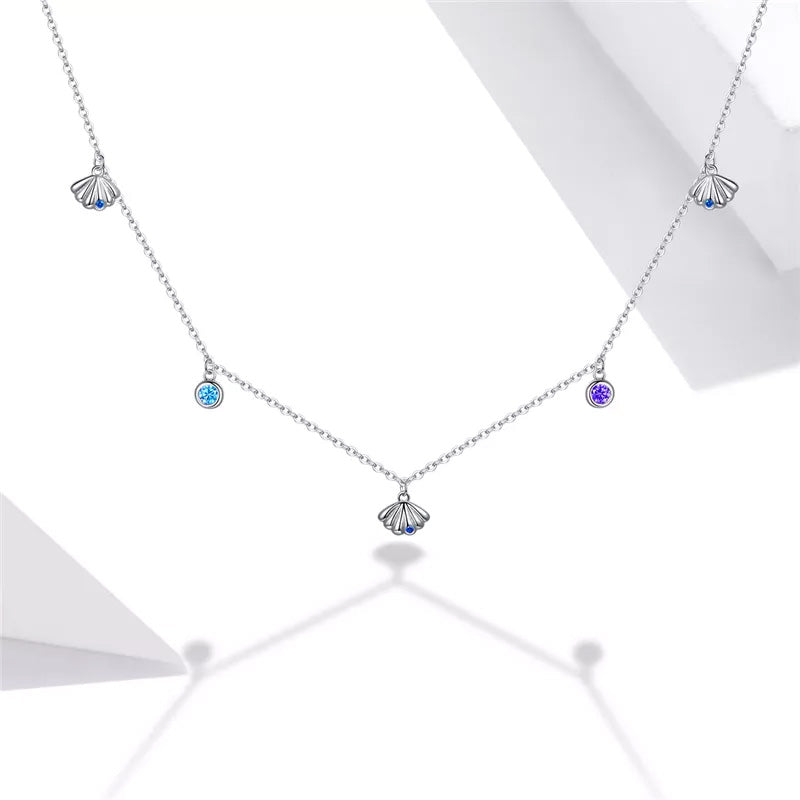 Sterling Silver Seashell Hypoallergenic Choker Necklace