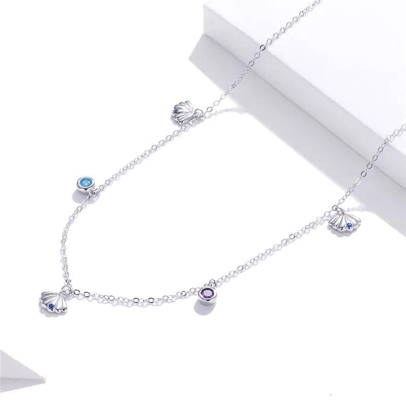 Sterling Silver Seashell Hypoallergenic Choker Necklace