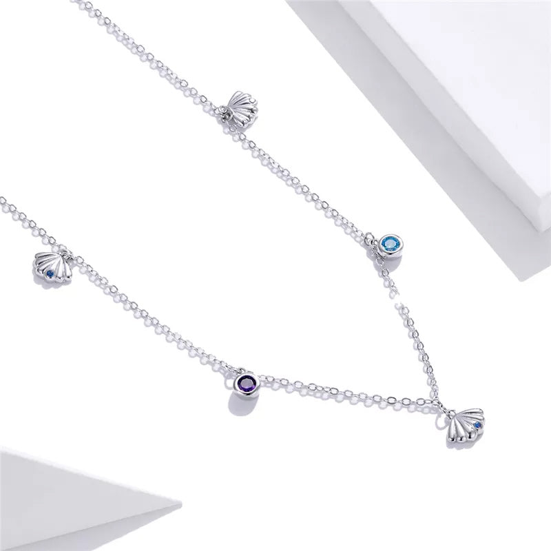Sterling Silver Seashell Hypoallergenic Choker Necklace