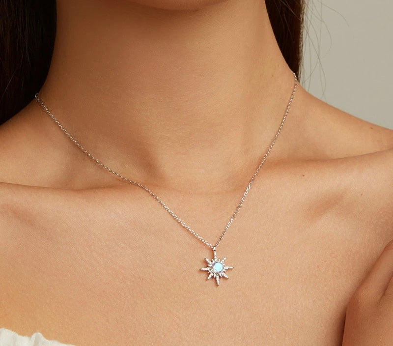 Sterling Silver Starburst Hypoallergenic Necklace