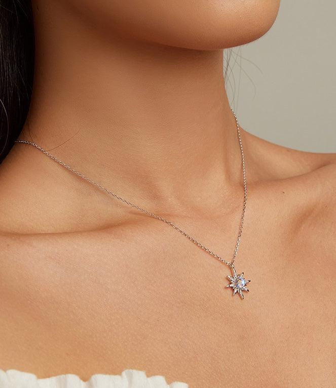 Sterling Silver Starburst Hypoallergenic Necklace