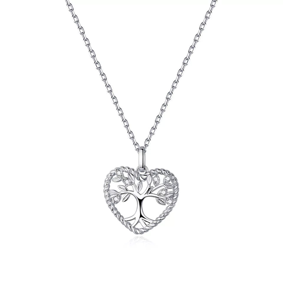 Sterling Silver Tree of Life Heart Hypoallergenic Necklace
