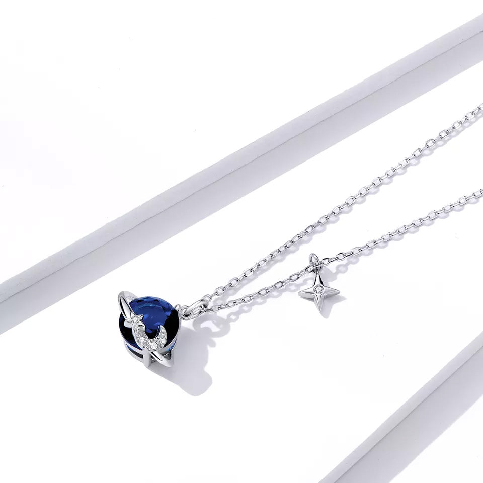 Sterling Silver Water Planet Hypoallergenic Necklace