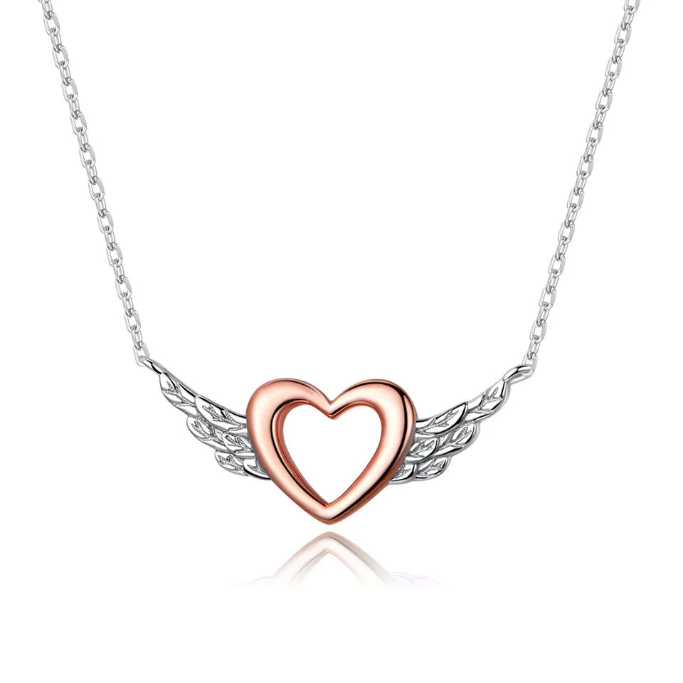 Sterling Silver Angel Heart Hypoallergenic Necklace
