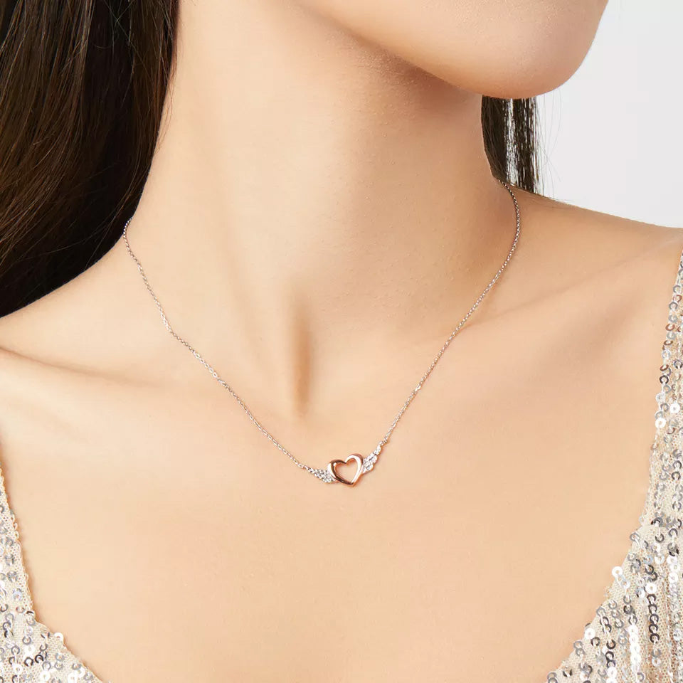 Sterling Silver Angel Heart Hypoallergenic Necklace