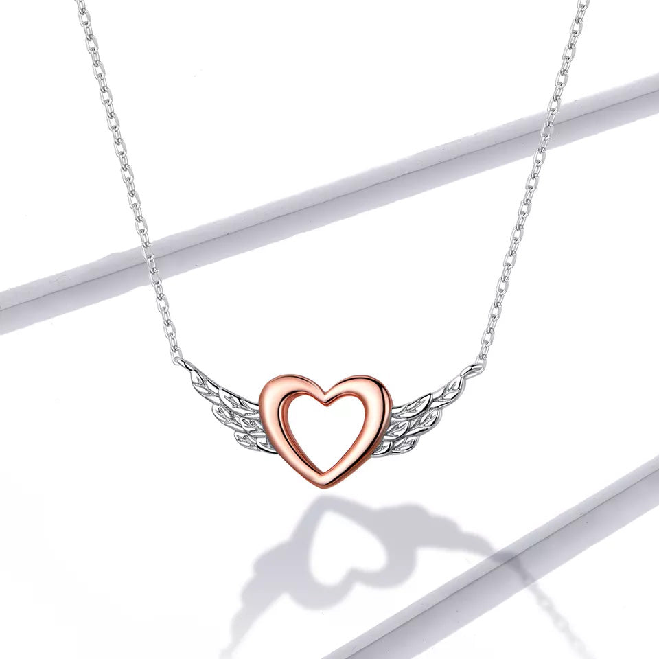 Sterling Silver Angel Heart Hypoallergenic Necklace