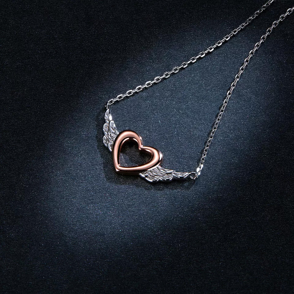 Sterling Silver Angel Heart Hypoallergenic Necklace