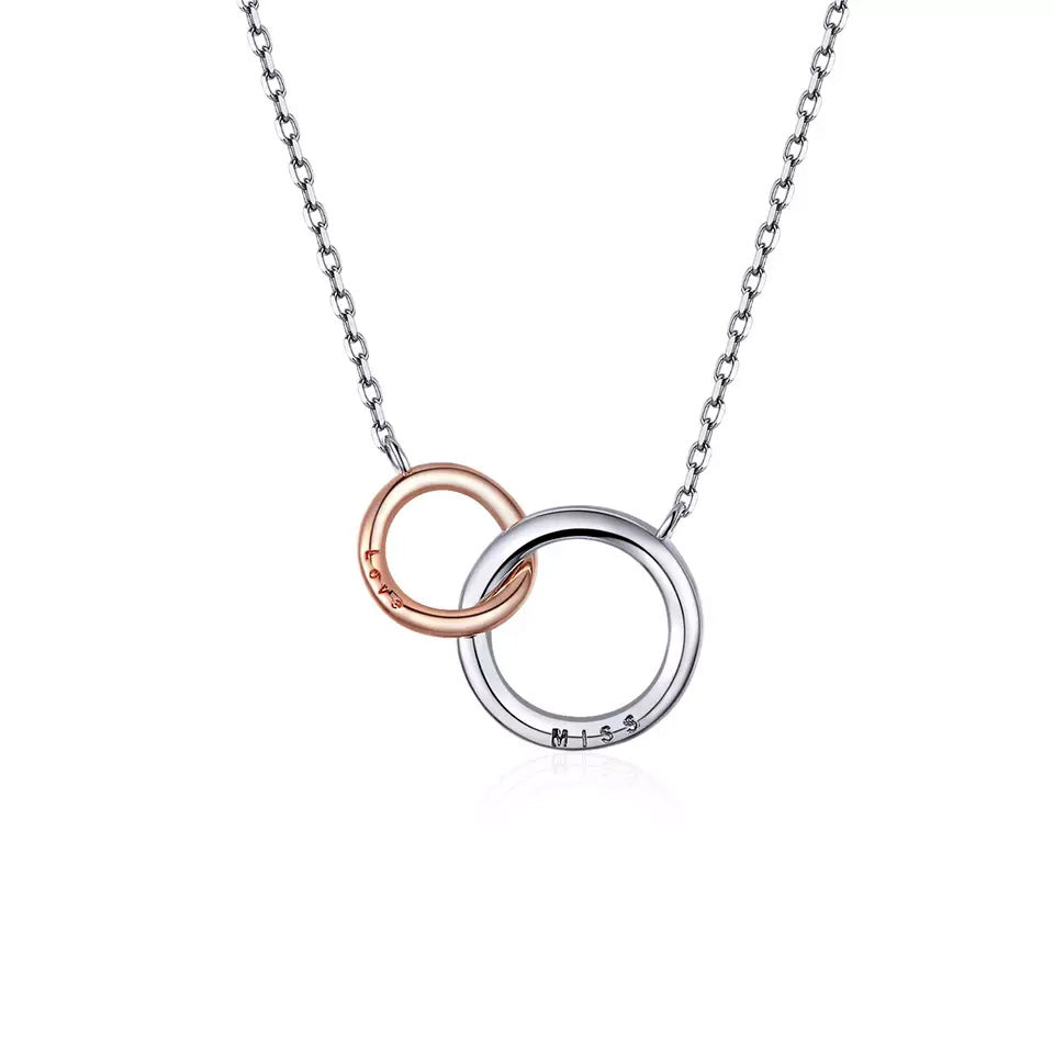 Sterling Silver Miss & Love Hypoallergenic Necklace