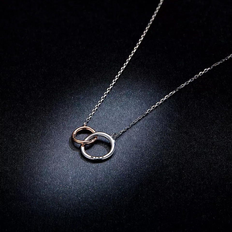Sterling Silver Miss & Love Hypoallergenic Necklace