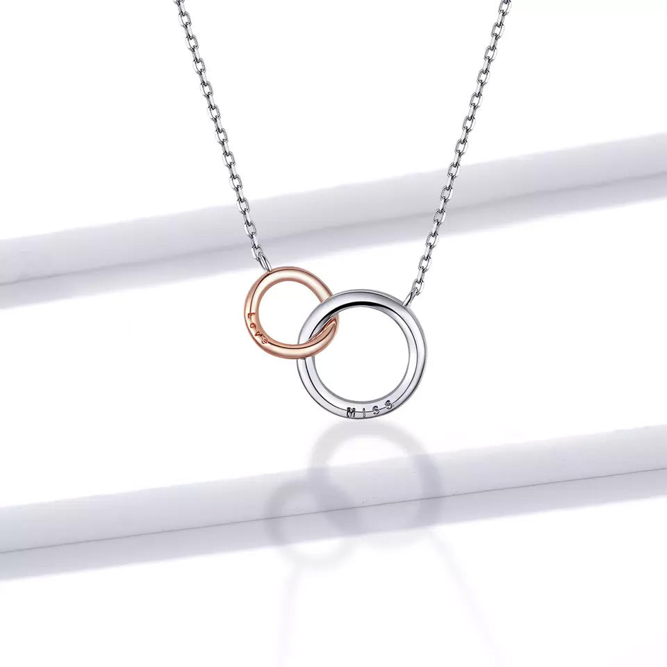 Sterling Silver Miss & Love Hypoallergenic Necklace