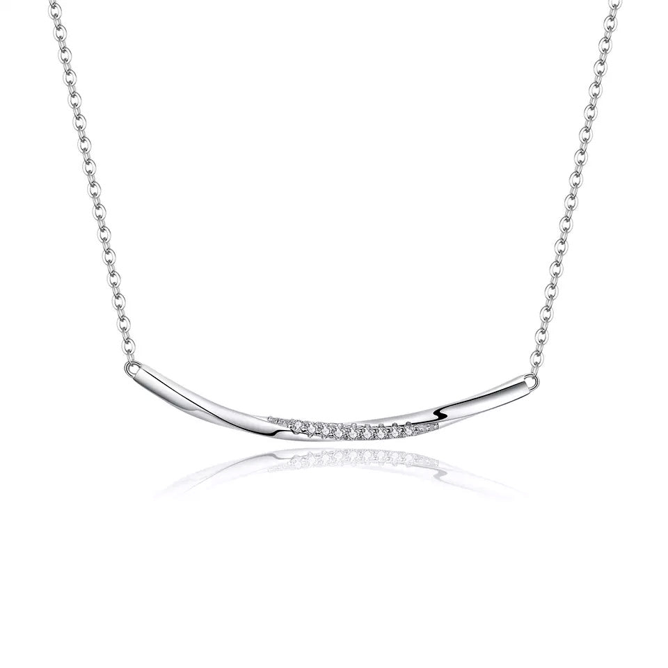 Sterling Silver Clear Wave Hypoallergenic Necklace