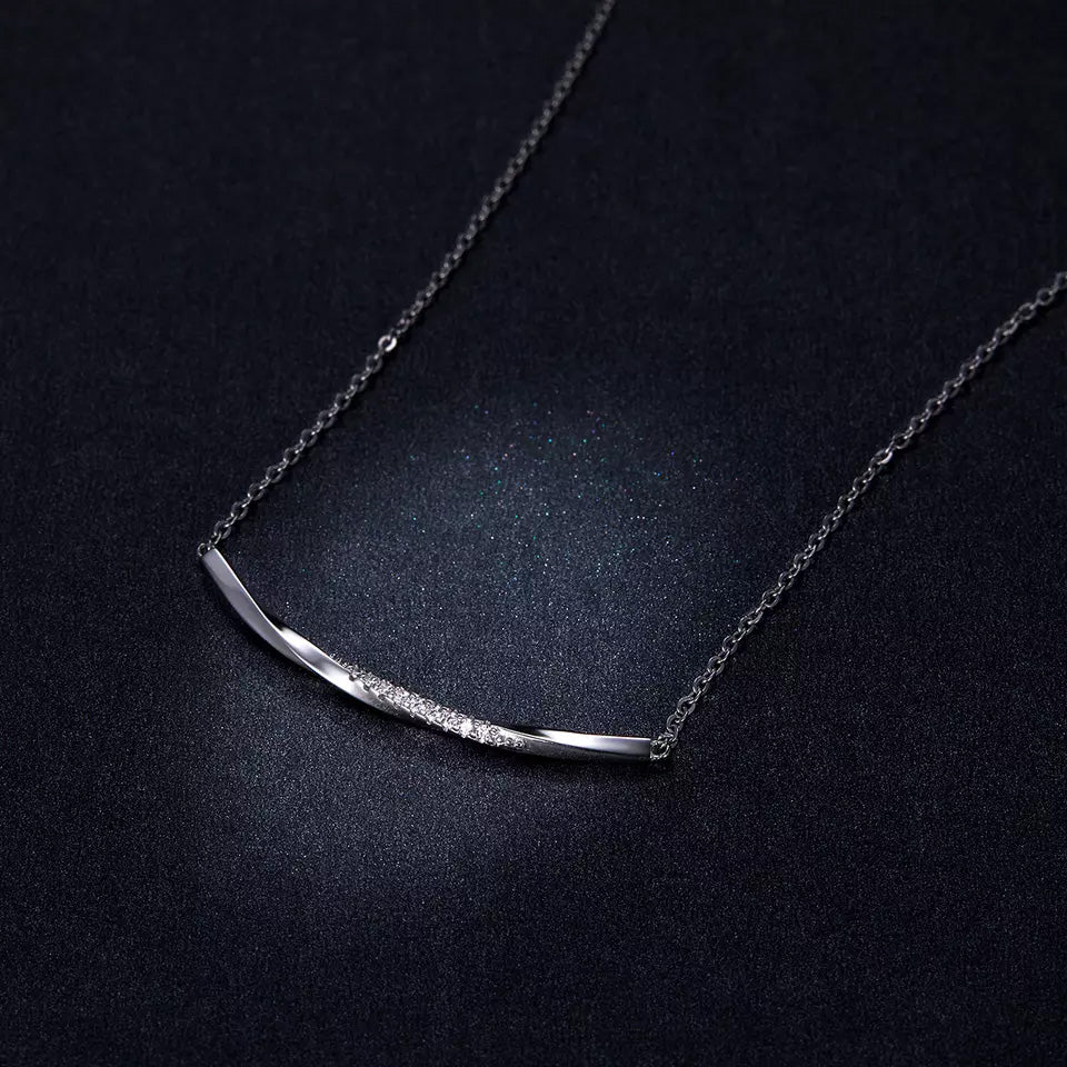 Sterling Silver Clear Wave Hypoallergenic Necklace