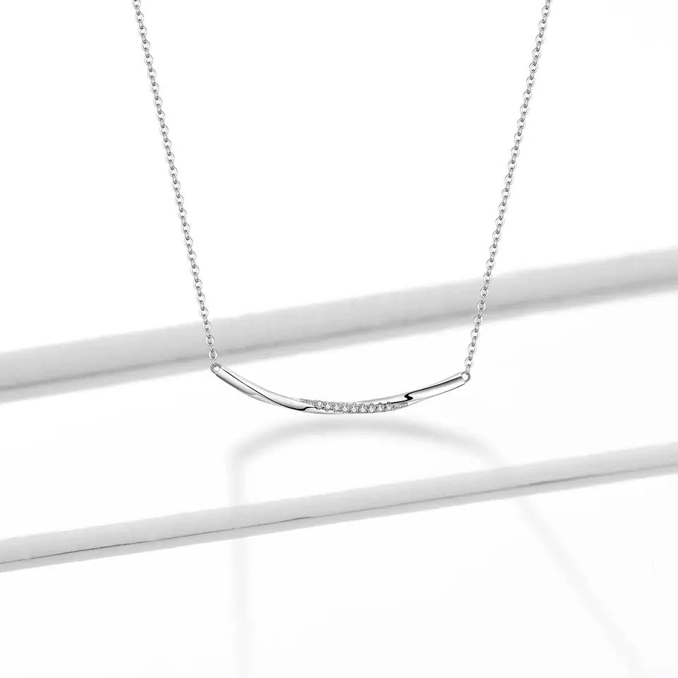 Sterling Silver Clear Wave Hypoallergenic Necklace
