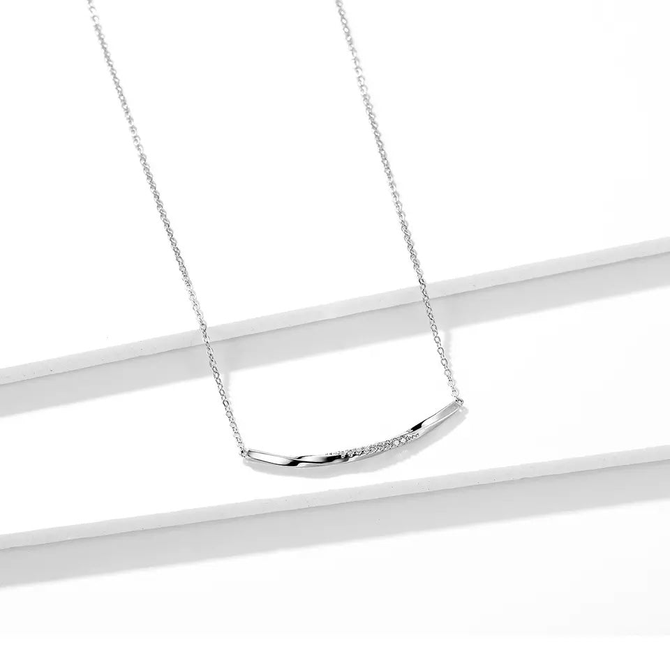 Sterling Silver Clear Wave Hypoallergenic Necklace