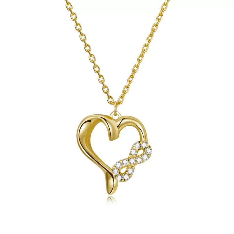 Sterling Silver Infinity Love Heart Hypoallergenic Necklace