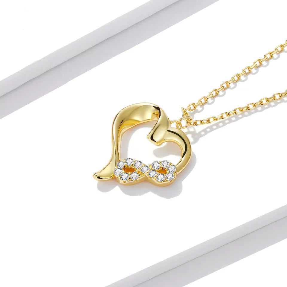 Sterling Silver Infinity Love Heart Hypoallergenic Necklace