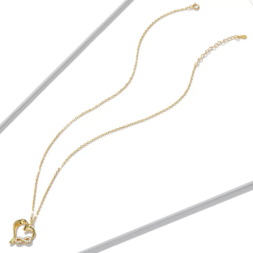 Sterling Silver Infinity Love Heart Hypoallergenic Necklace