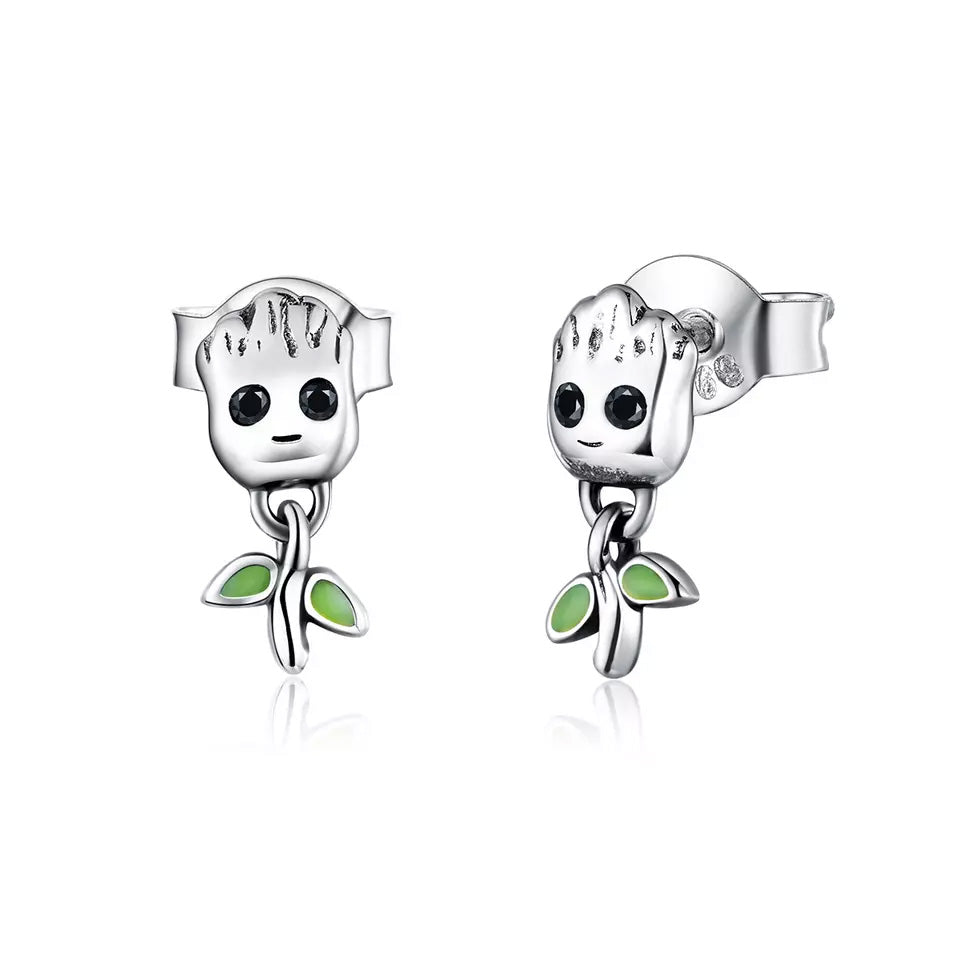 Sterling Silver Happy Nature Hypoallergenic Stud Earrings