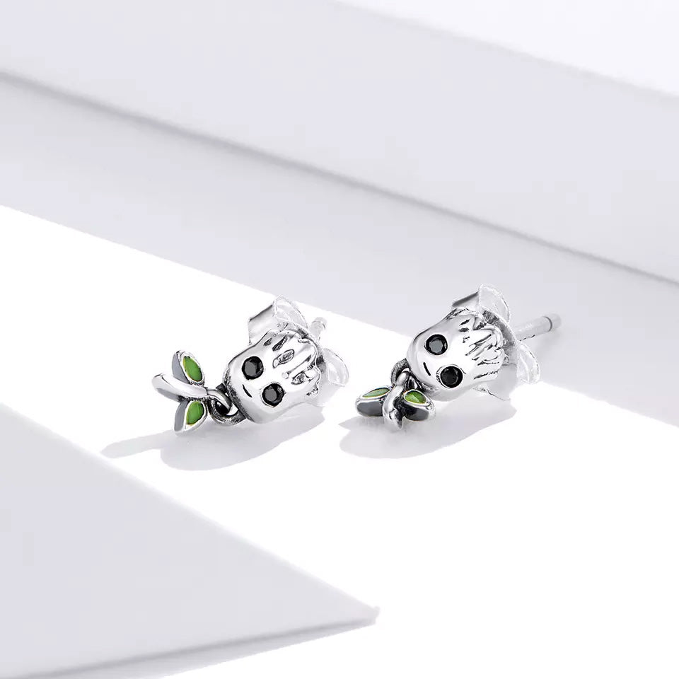 Sterling Silver Happy Nature Hypoallergenic Stud Earrings