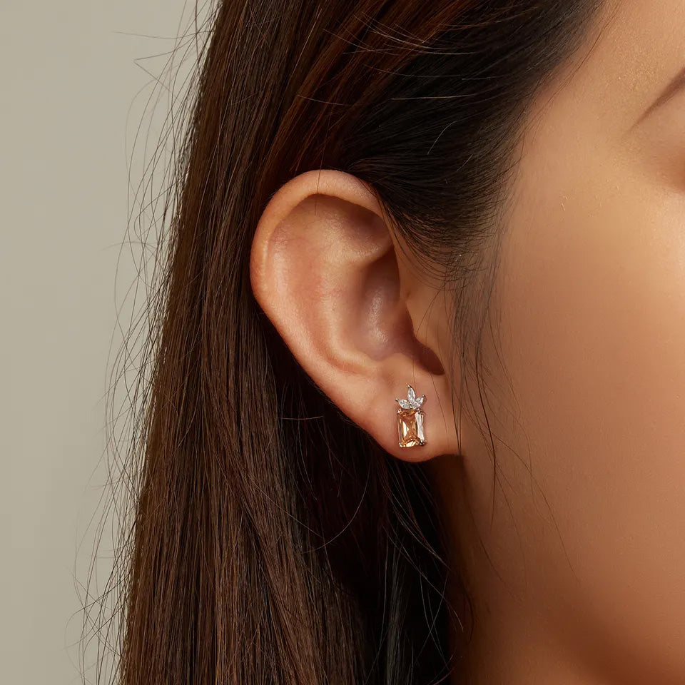 Sterling Silver Fine Pineapple Stud Hypoallergenic Earrings