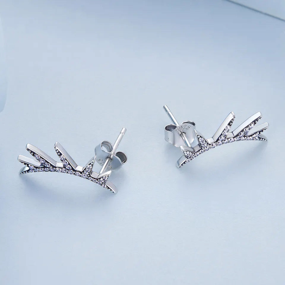 Sterling Silver Eyelash Stud Hypoallergenic Earrings