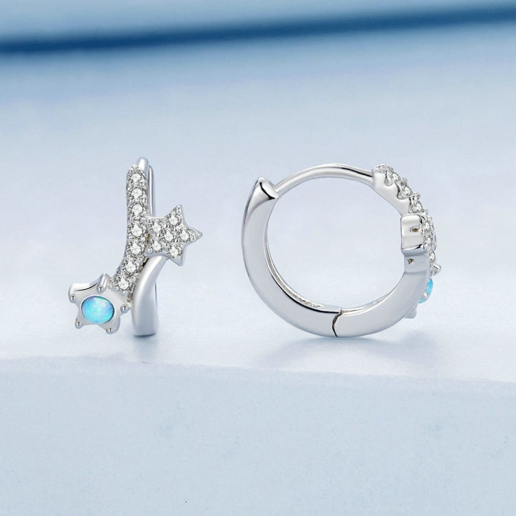 Sterling Silver Shooting Star Huggie Hypoallergenic Earrings