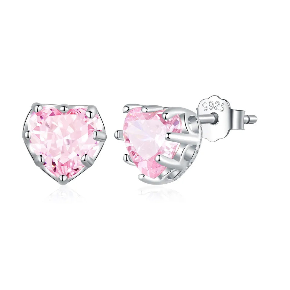 Sterling Silver Sacred Heart Stud Hypoallergenic Earrings
