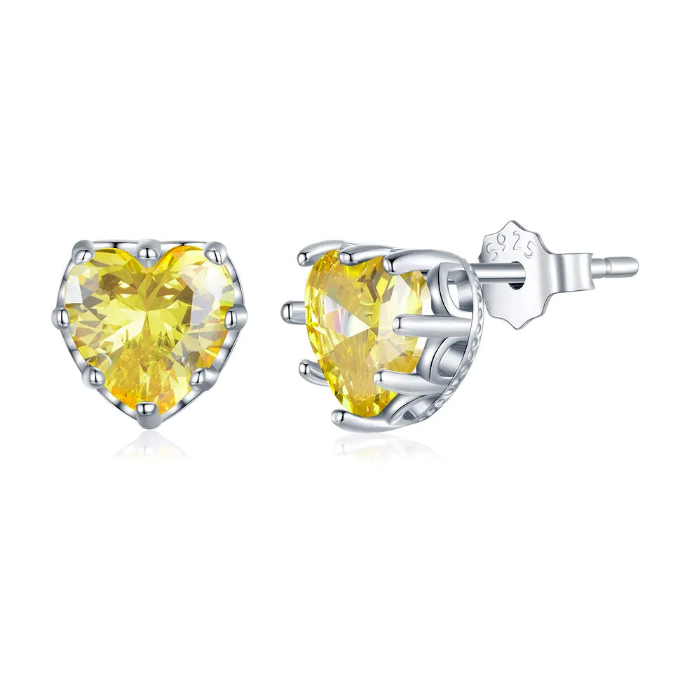 Sterling Silver Sacred Heart Stud Hypoallergenic Earrings
