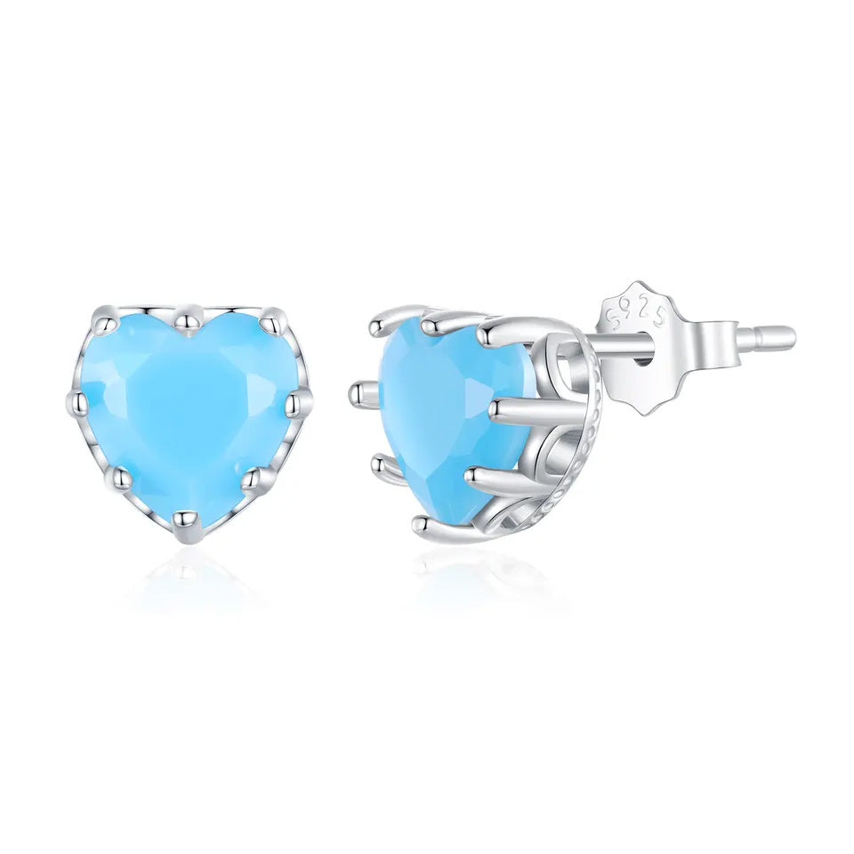 Sterling Silver Sacred Heart Stud Hypoallergenic Earrings
