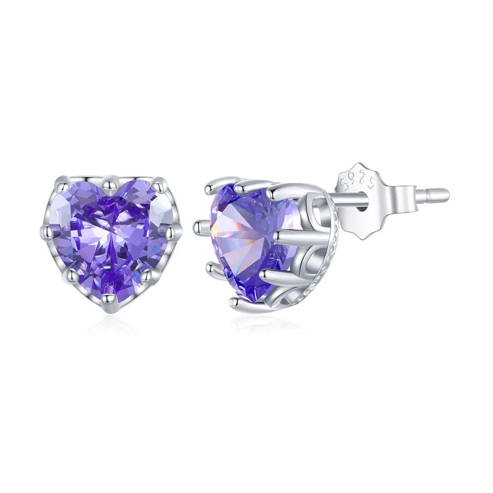 Sterling Silver Sacred Heart Stud Hypoallergenic Earrings