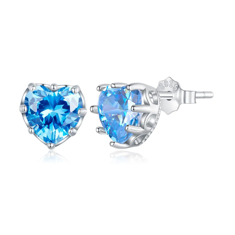 Sterling Silver Sacred Heart Stud Hypoallergenic Earrings