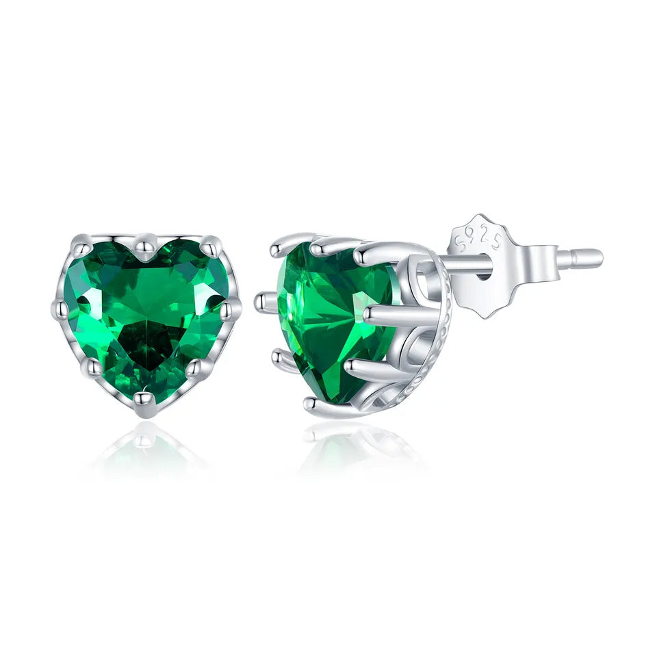 Sterling Silver Sacred Heart Stud Hypoallergenic Earrings