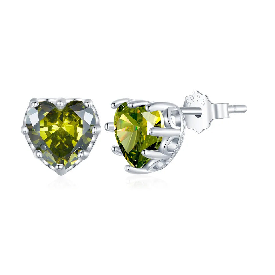 Sterling Silver Sacred Heart Stud Hypoallergenic Earrings