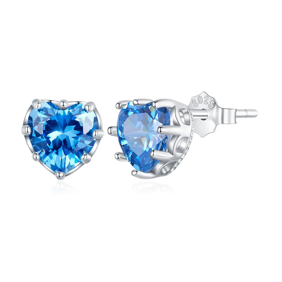 Sterling Silver Sacred Heart Stud Hypoallergenic Earrings