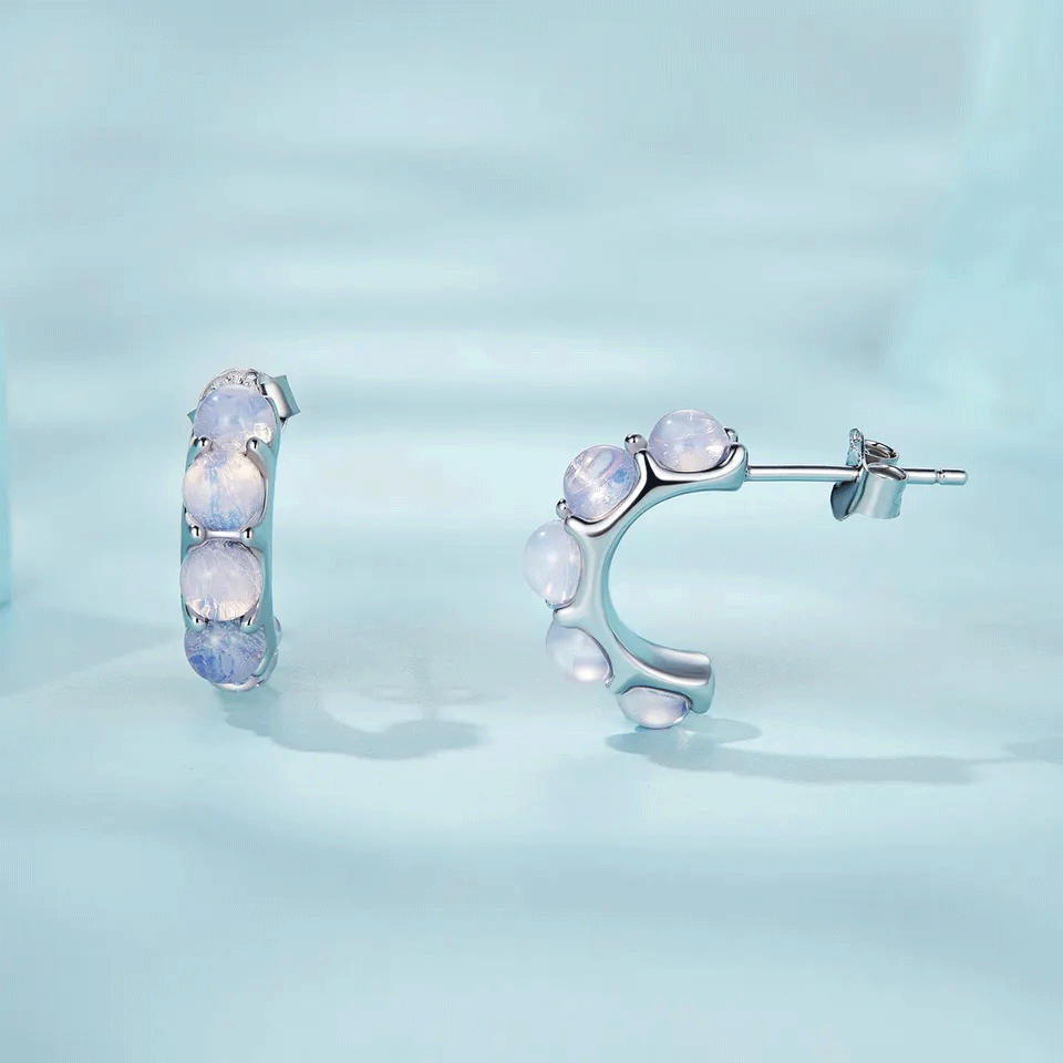 Sterling Silver Pink Glass Stud Hypoallergenic Earrings
