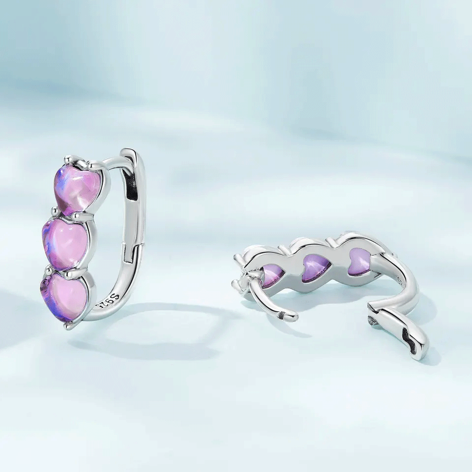 Sterling Silver Sweet Love Huggie Hypoallergenic Earrings