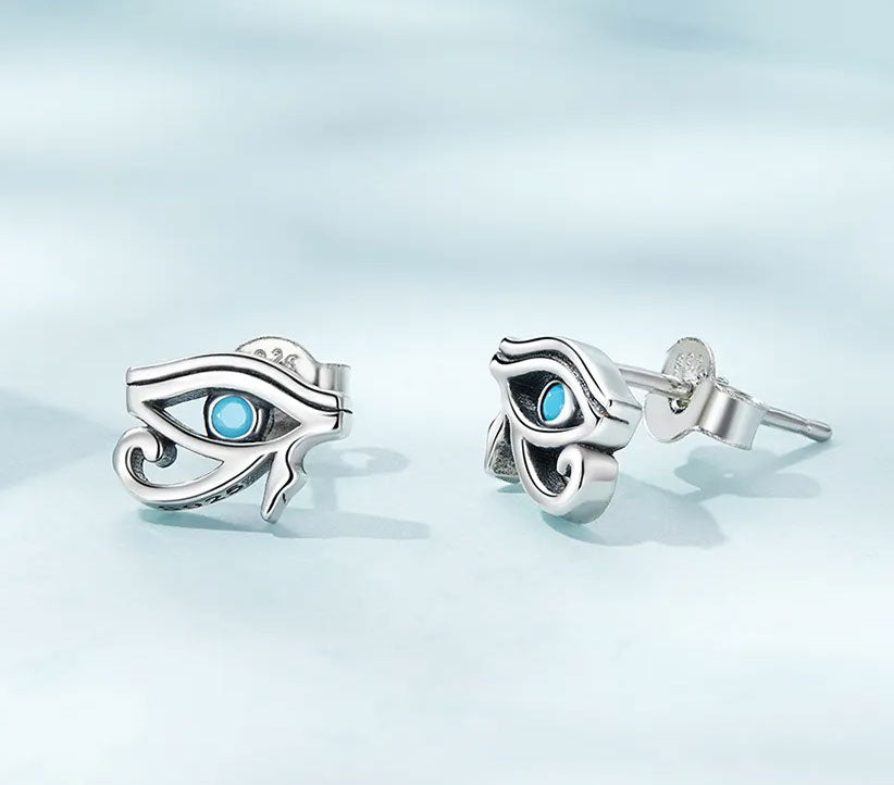 Sterling Silver Horus Eye Stud Hypoallergenic Earrings