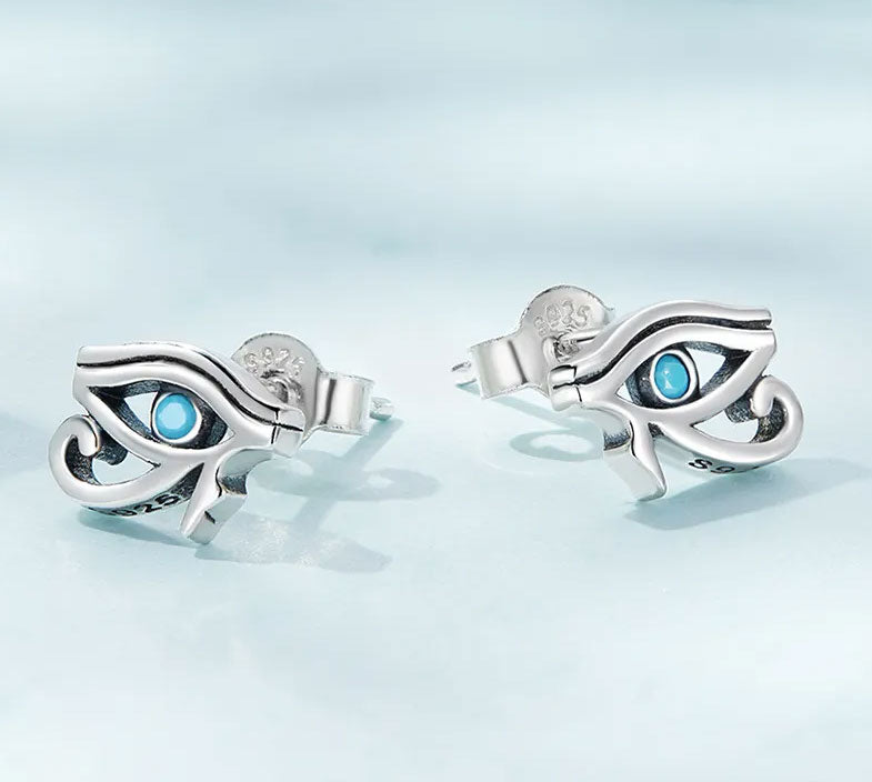Sterling Silver Horus Eye Stud Hypoallergenic Earrings