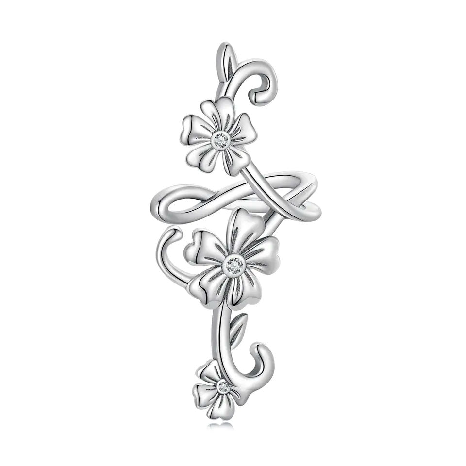 Sterling Silver Flower Garden Hypoallergenic Ear Cuff