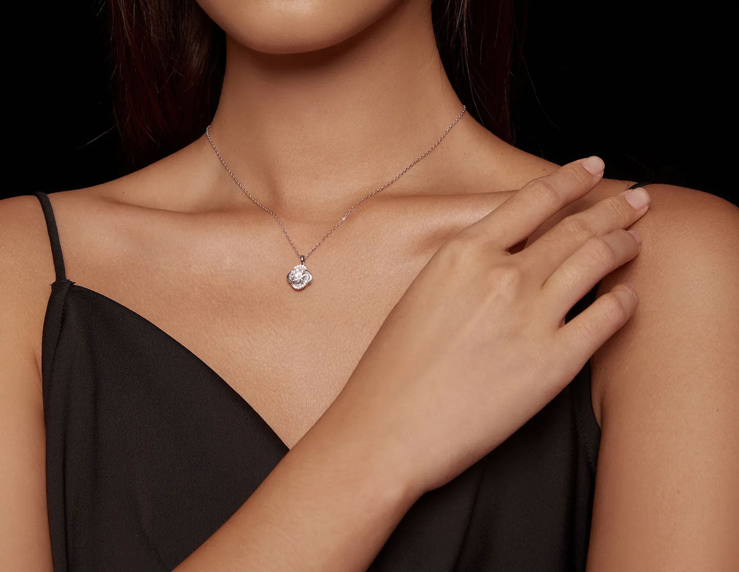 Sterling Silver Vortices Round 1.0ct Moissanite Hypoallergenic Necklace